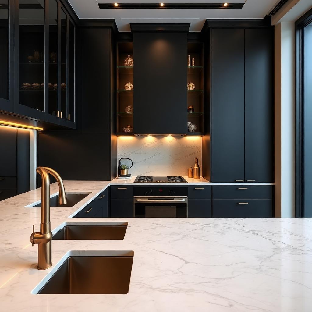 Küche – Räume eines größeren Apartments.